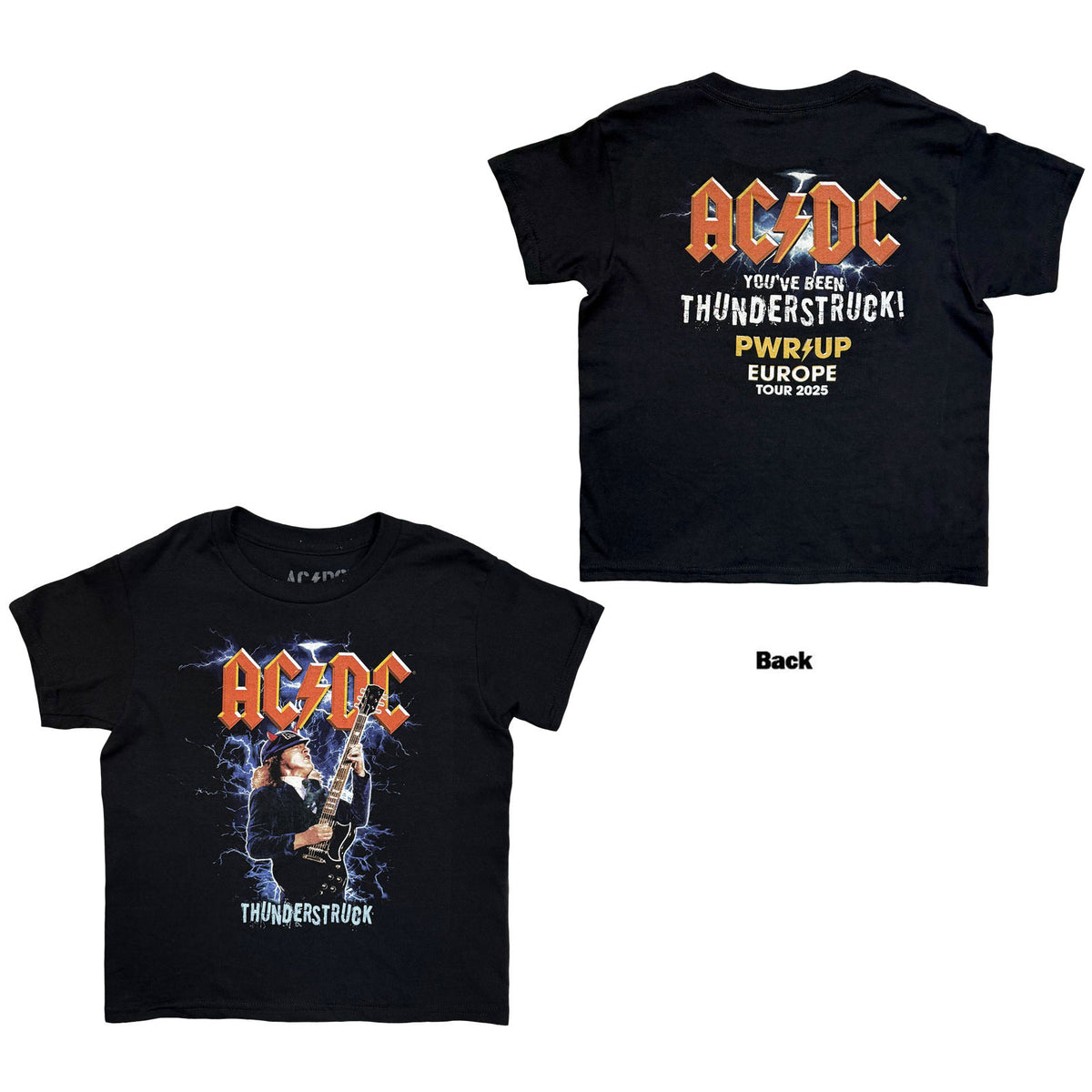 AC/DC - THUNDERSTRUCK EU TOUR '25 - Kids T-Shirt Black
