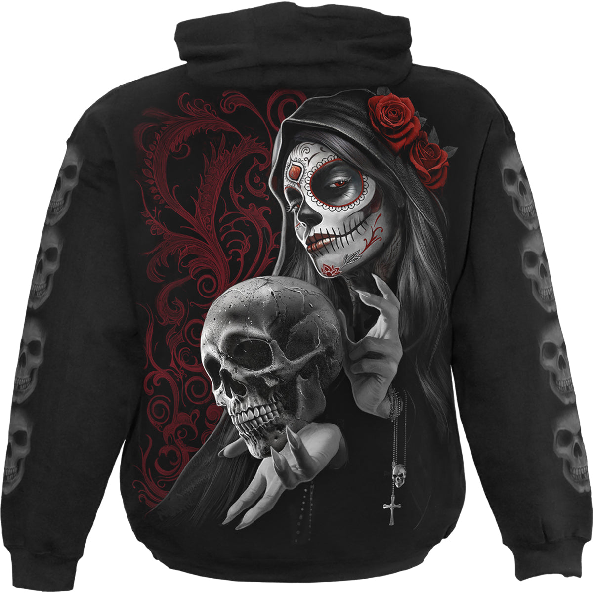 LOVE IS DEAD - Felpa con cappuccio nera