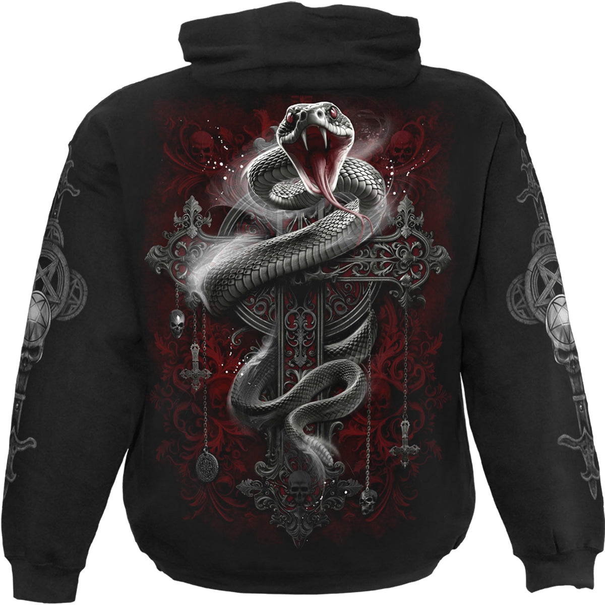 GOTHIC SERPENT - Felpa con cappuccio nera