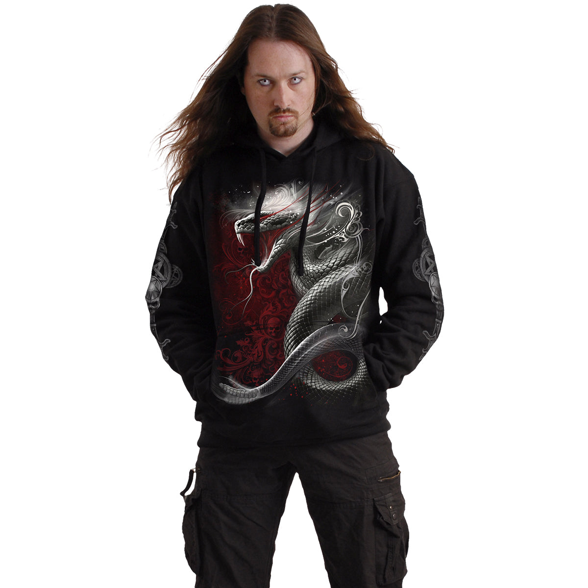 GOTHIC SERPENT - Felpa con cappuccio nera