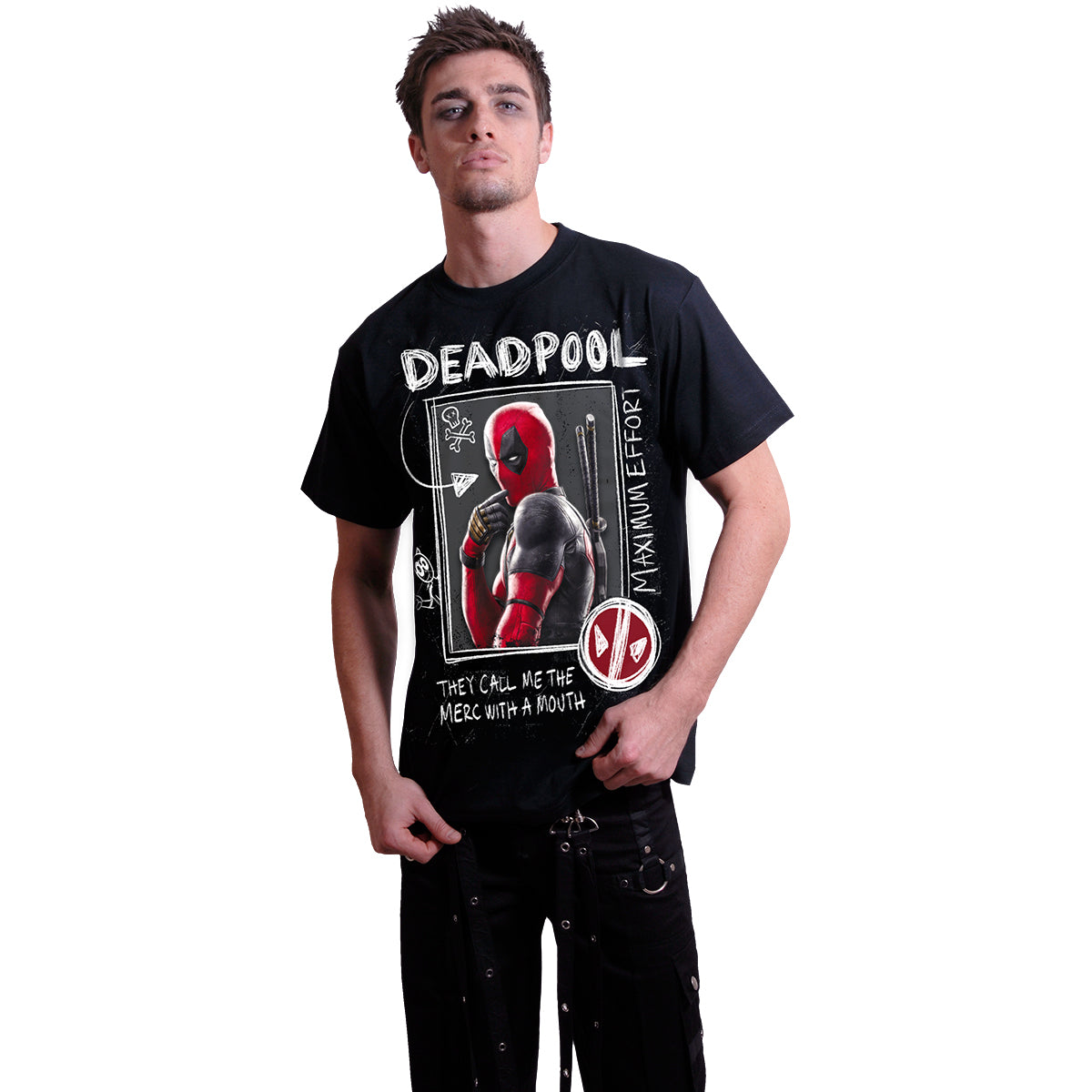 DEADPOOL - WOLVERINE SKETCHES - Maglietta nera