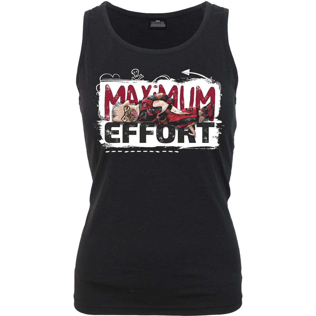 DEADPOOL - MAXIMUM EFFORT - Razor Back Top Nero