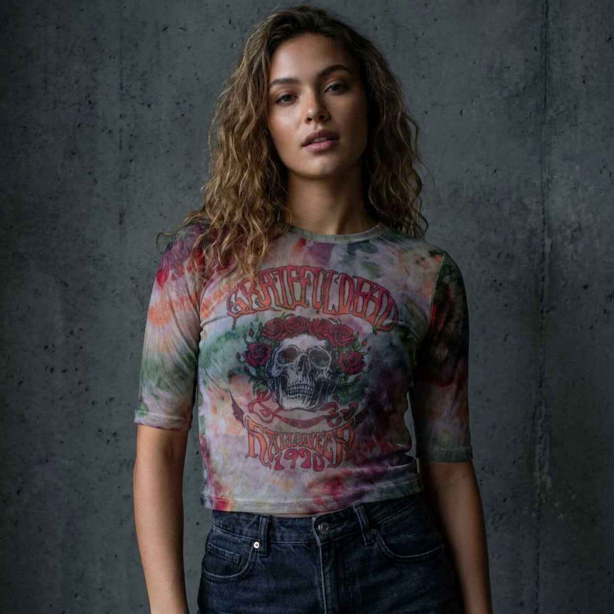 GRATEFUL DEAD - STONY BROOK BERTHA - Ladies Crop Top White