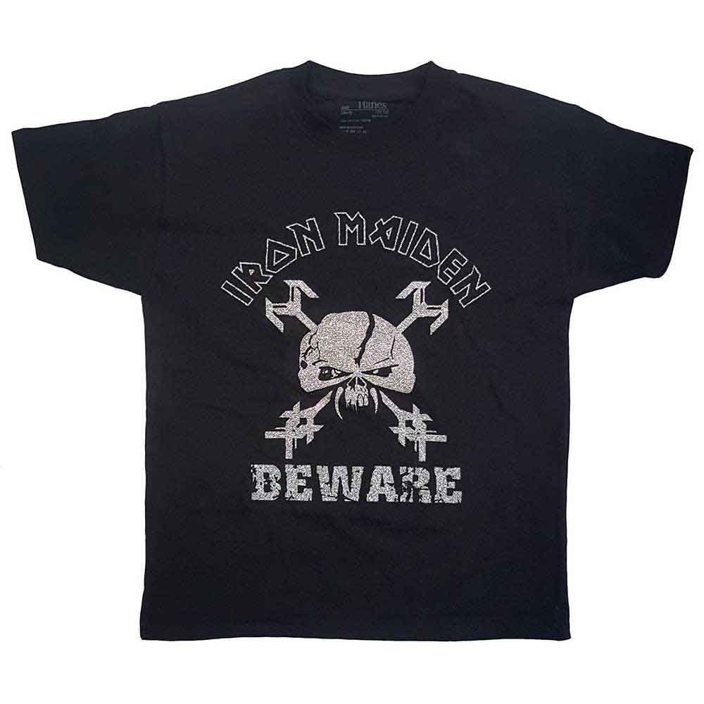IRON MAIDEN - BEWARE GLITTER PRINT - Kids T-Shirt Black