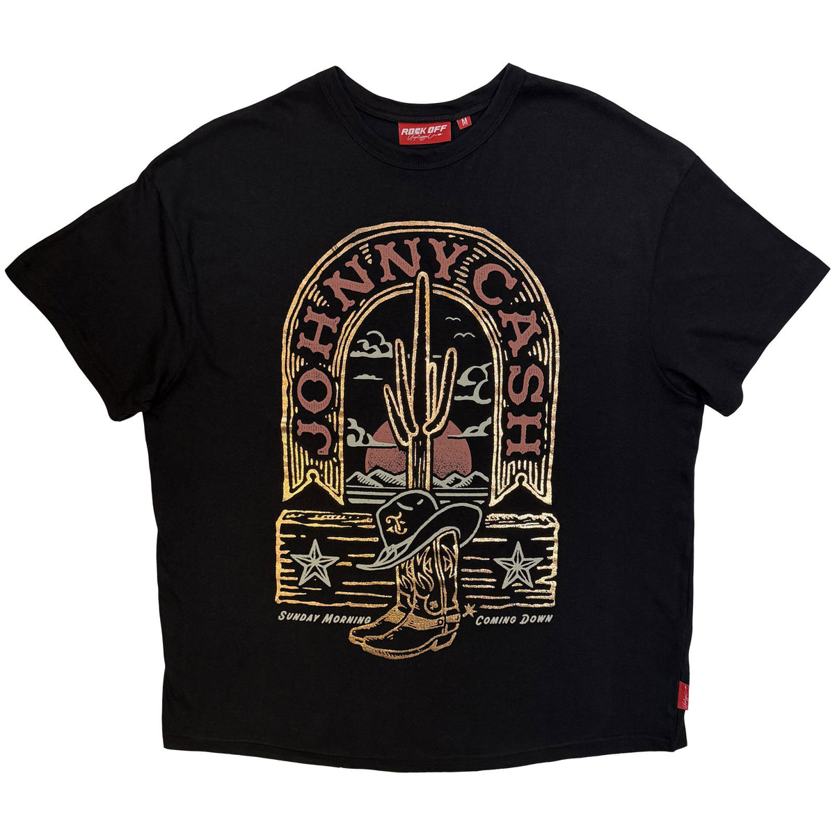 JOHNNY CASH - SUNDAY MORNING - Ladies T-Shirt Black