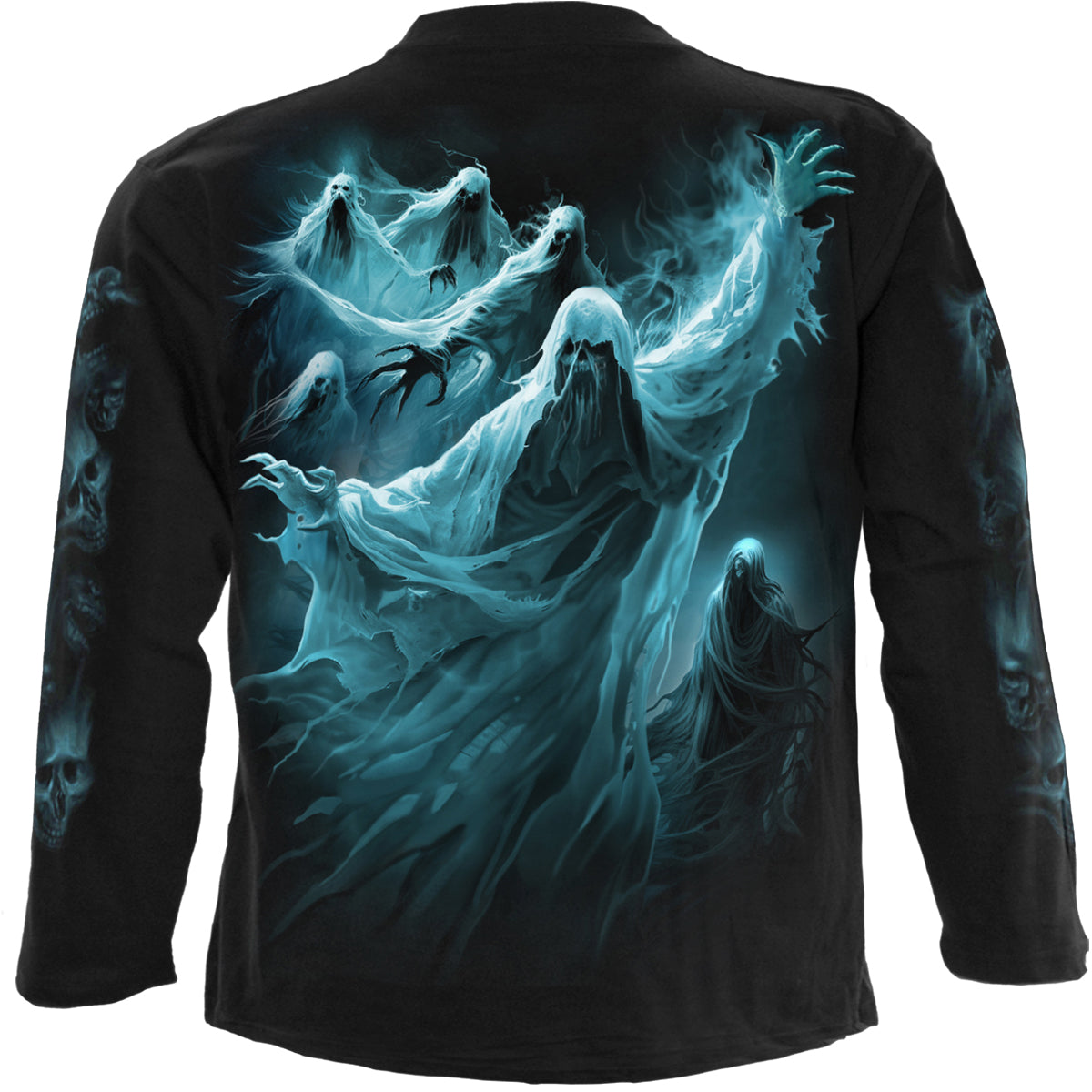 GHOST SKULL - Maglietta a maniche lunghe nera