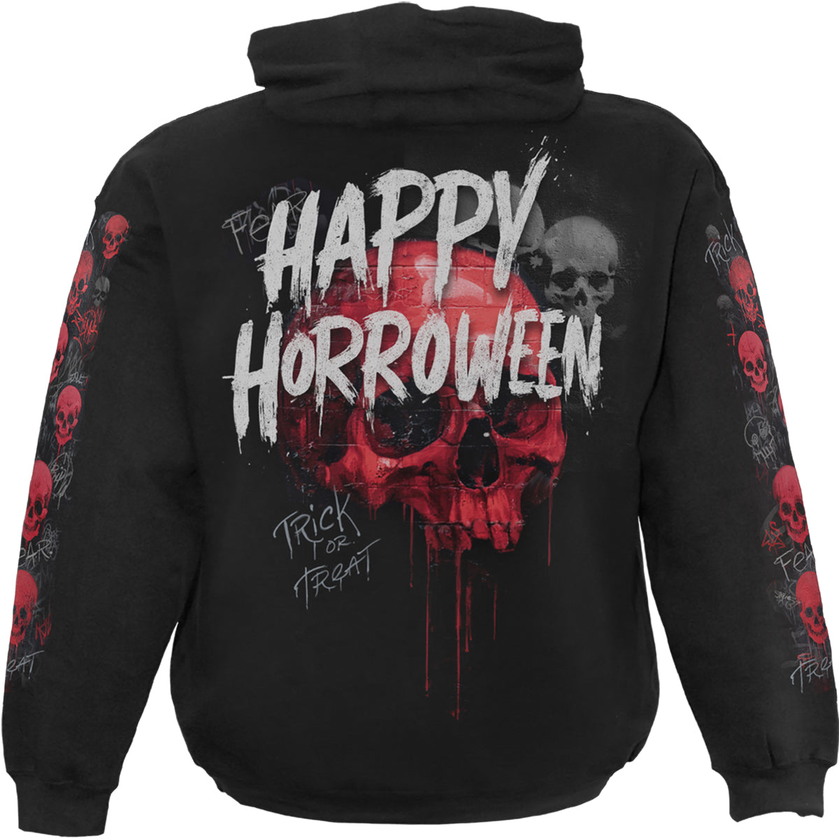 HAPPY HORROWEEN - Felpa con cappuccio nera