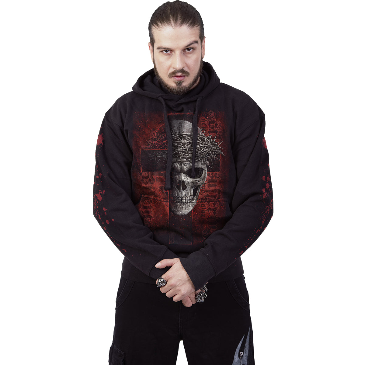 SILENT SUFFERING - Felpa con cappuccio nera