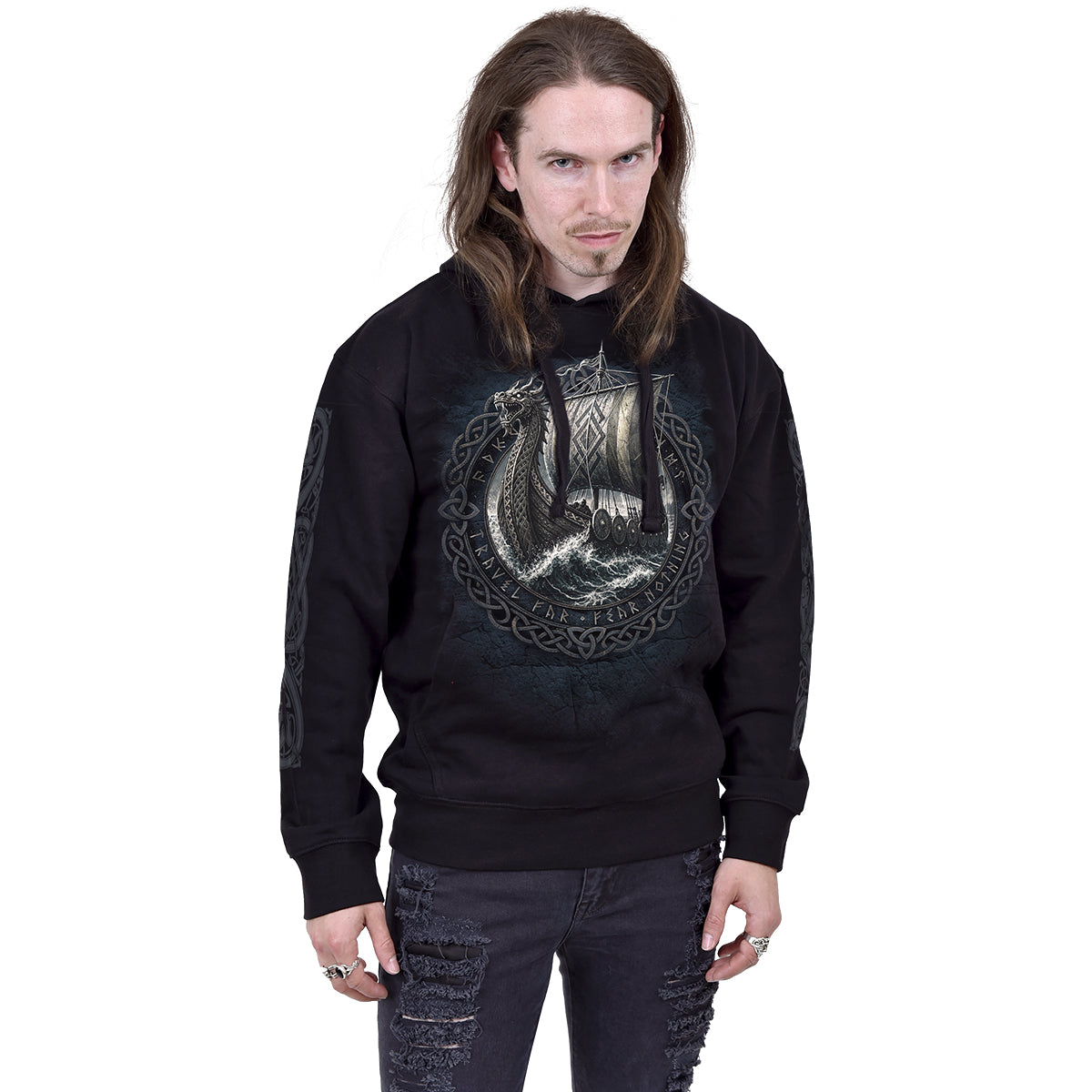 VIKING NORSEMAN - Felpa con cappuccio nera