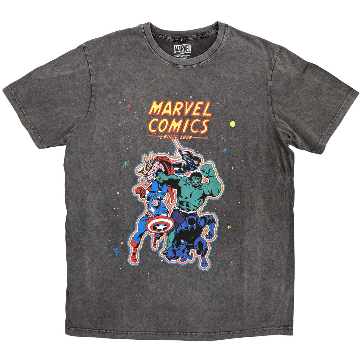 MARVEL COMICS - AVENGERS - Stone Wash T-Shirt Grey