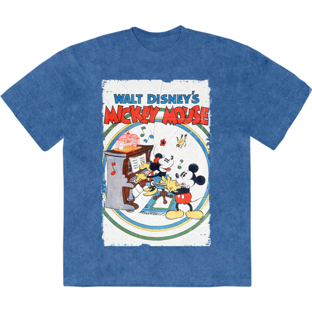 DISNEY - MICKEY & MINNIE PIANO - Stone Wash T-Shirt Blue