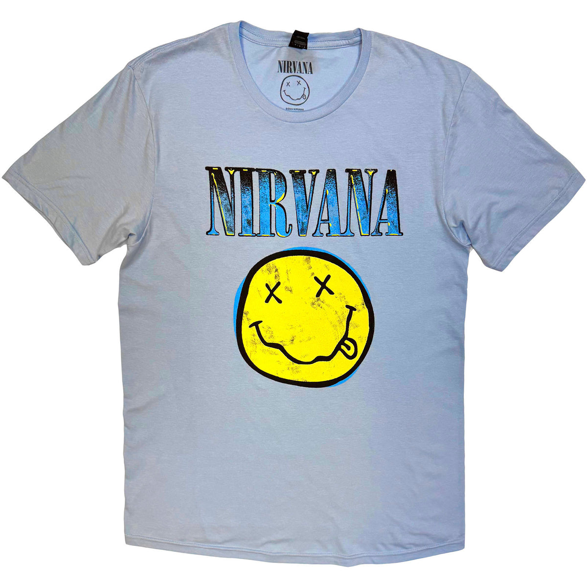 NIRVANA - XEROX HAPPY FACE - T-Shirt Blue