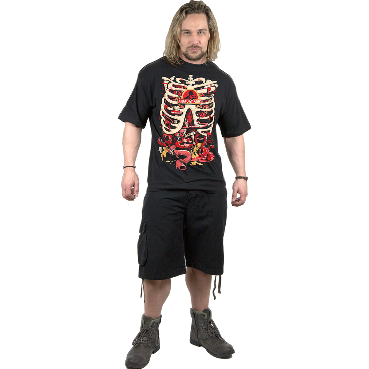 RICK AND MORTY - ANATOMY PARK - Maglietta con stampa frontale nera