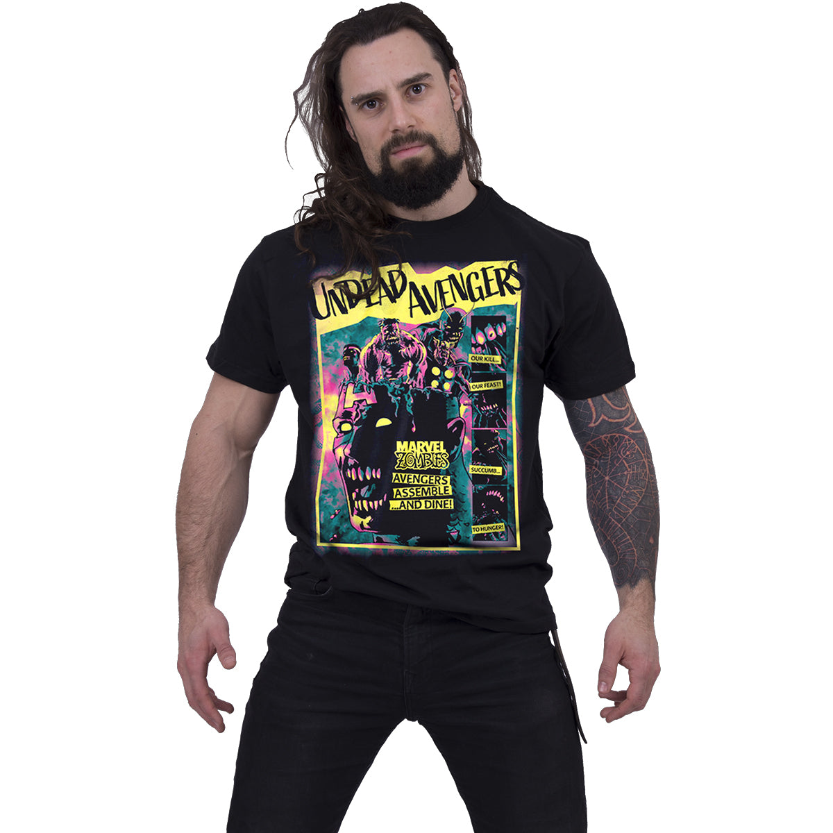 MARVEL ZOMBIES - UNDEAD AVENGERS - Maglietta con stampa frontale nera