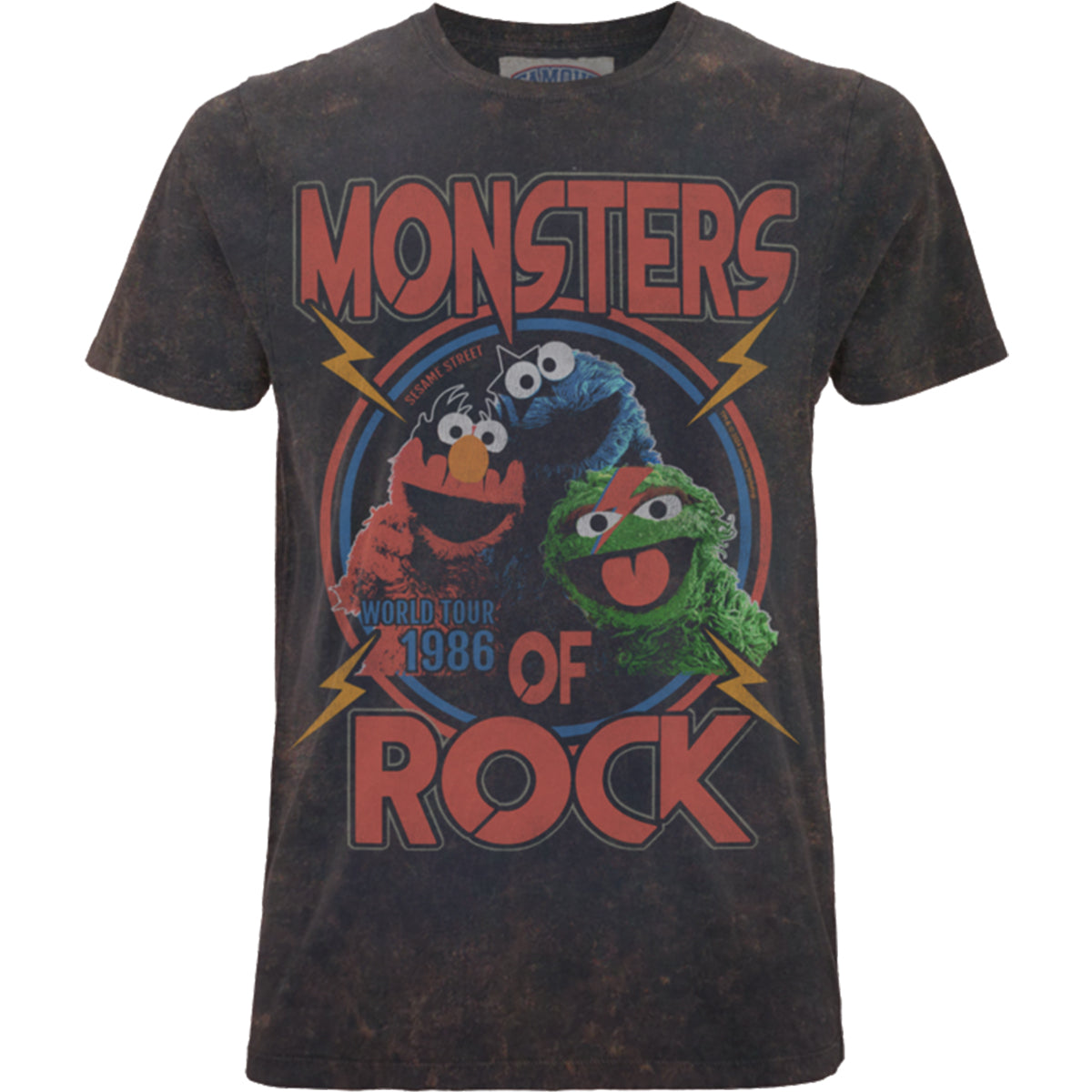 SESAME STREET - MONSTERS OF ROCK - Acid Wash T-Shirt