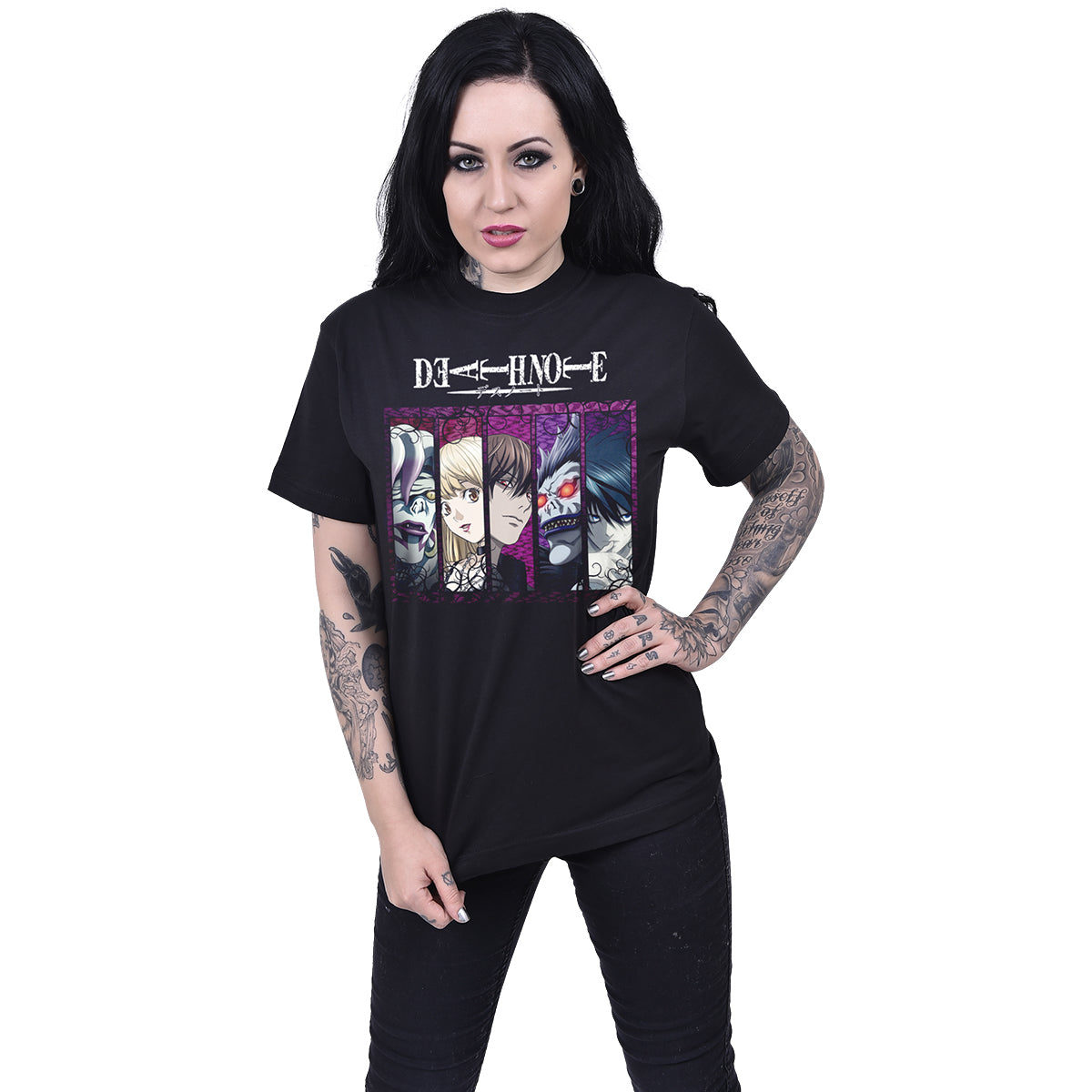 DEATH NOTE - POISON BANNER - Maglietta con stampa frontale nera