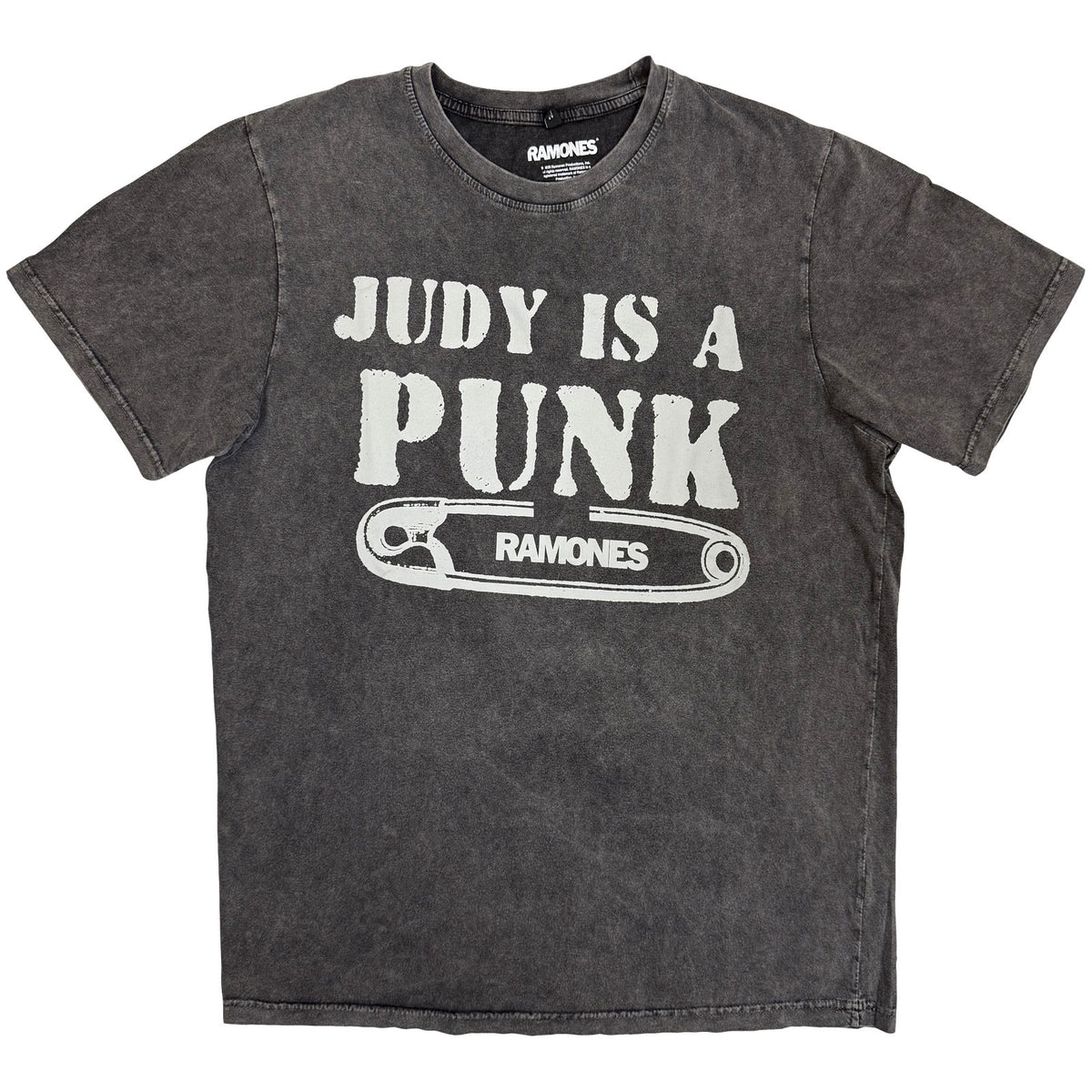 RAMONES - JUDY - Stone Wash T-Shirt Grey