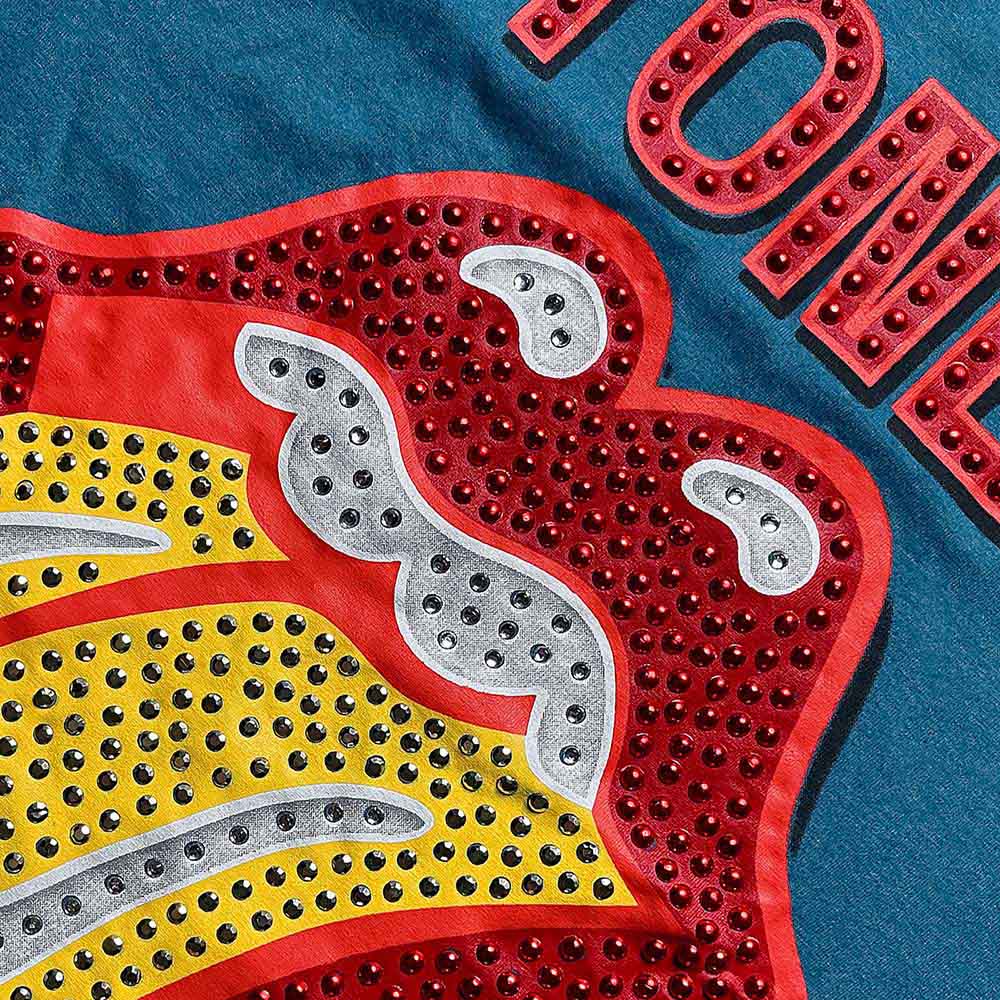 THE ROLLING STONES - DIA TONGUE - T-Shirt Blue