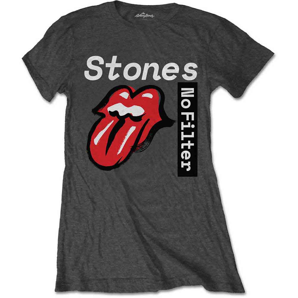 THE ROLLING STONES - NO FILTER TEXT - Ladies T-Shirt Grey