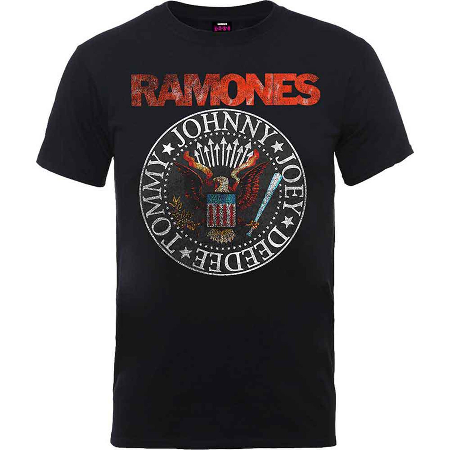 RAMONES - VINTAGE EAGLE SEAL - T-Shirt Black