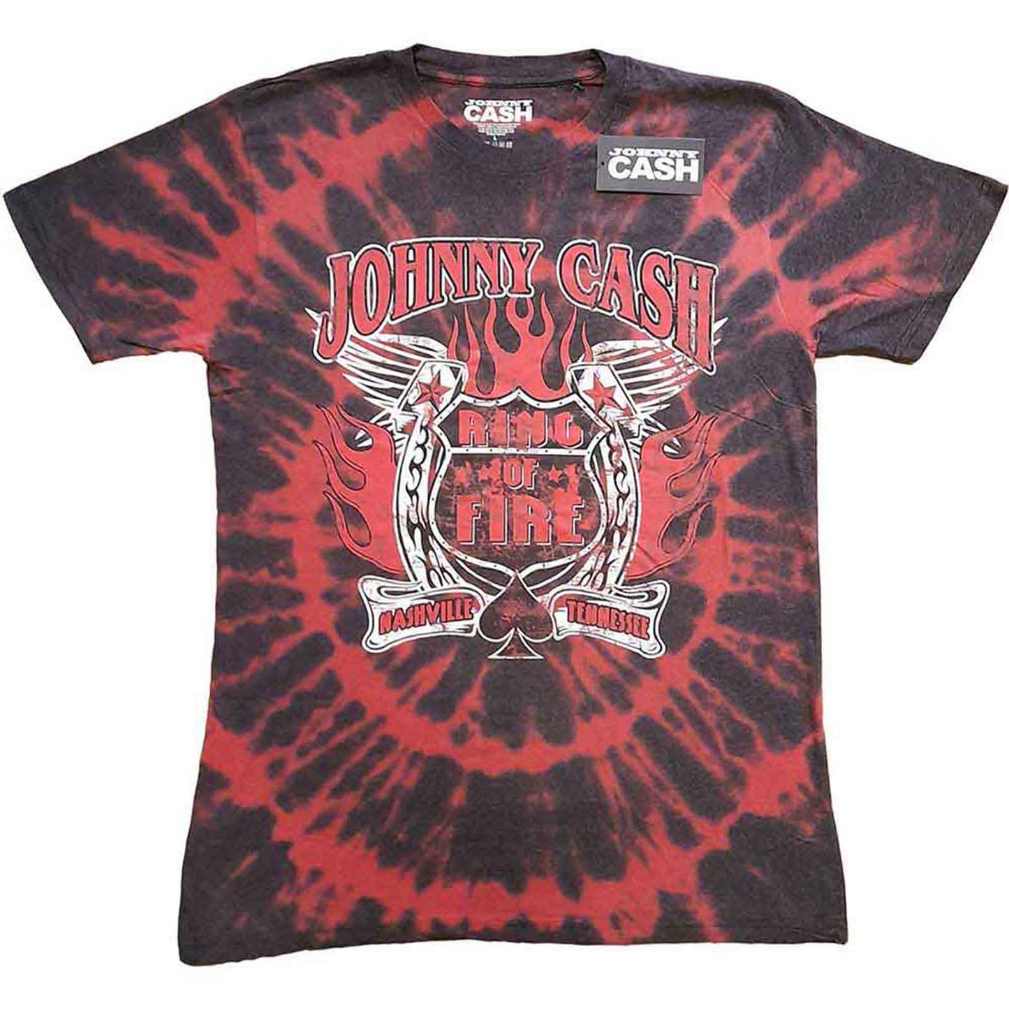 JOHNNY CASH - RING OF FIRE - Maglietta rossa (Wash Collection)