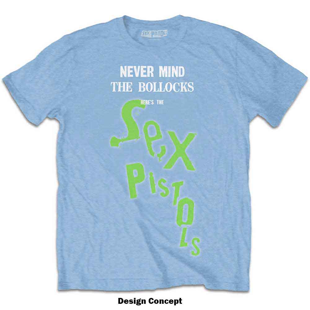 THE SEX PISTOLS - NEVER MIND THE BOLLOCKS DROP LOGO - T-Shirt Blue