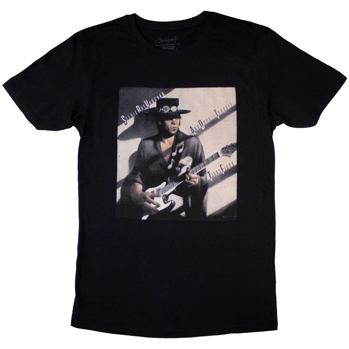 STEVIE RAY VAUGHAN - TEXAS FLOOD ALBUM COVER - T-Shirt Black