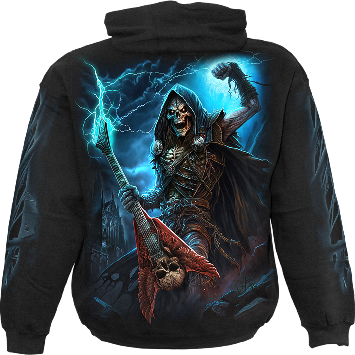 DEAD METAL - Felpa con cappuccio nera