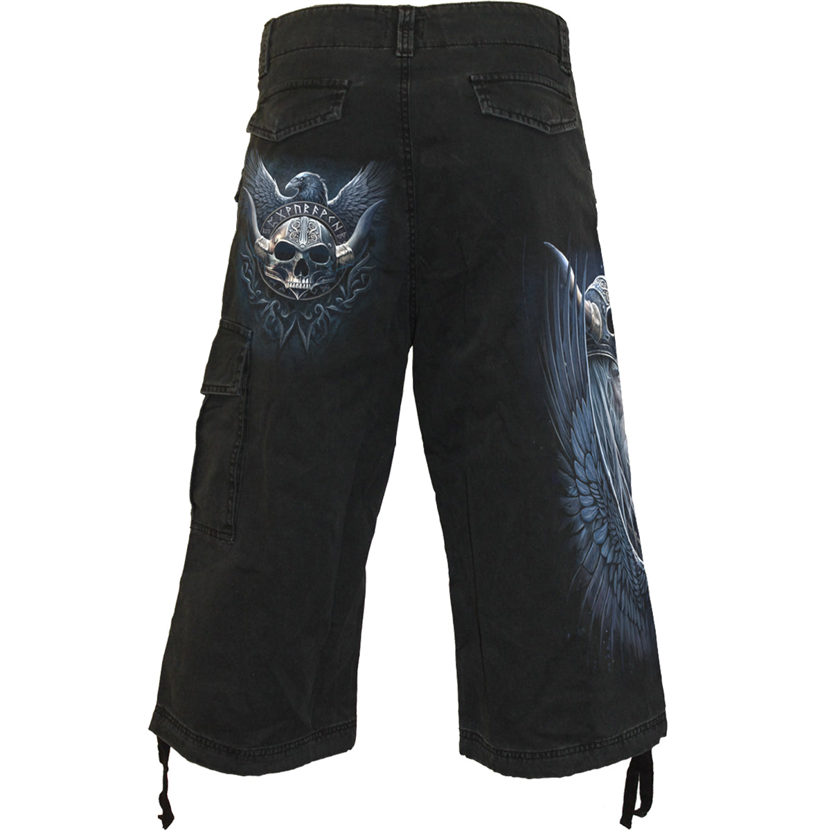 ODIN'S WARRIOR - Pantaloncini Cargo Vintage 3/4 lunghi Nero