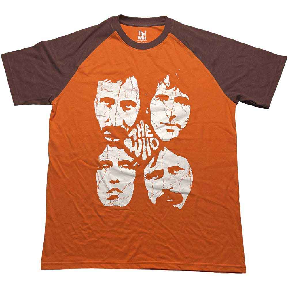THE WHO - FACES - Raglan T-Shirt Brown