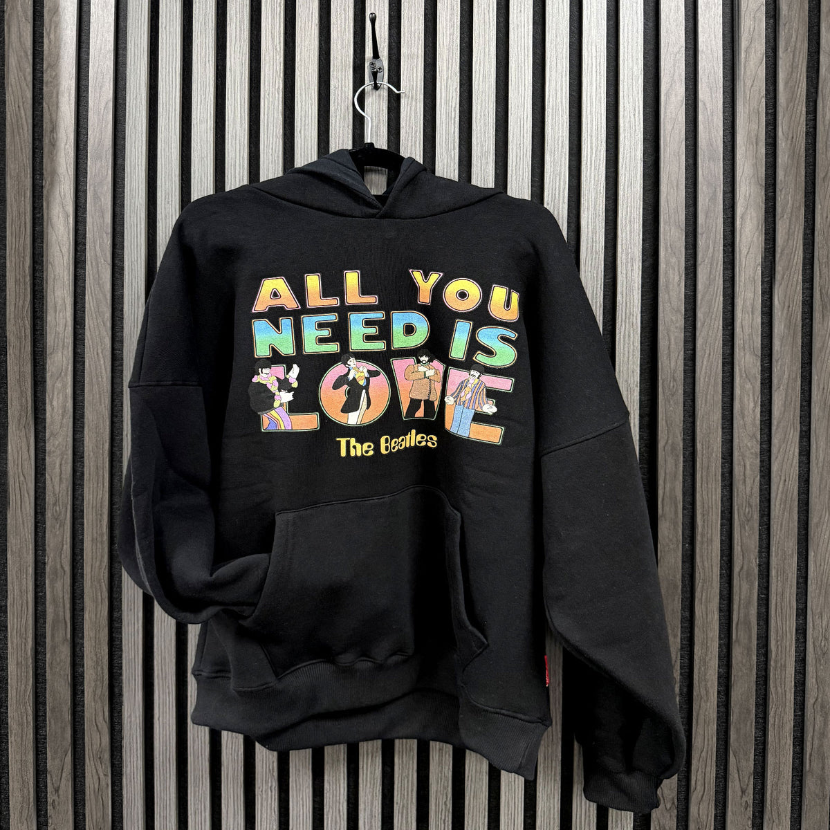 THE BEATLES - AYNIL STACKED - Ladies Pullover Hoodie Black