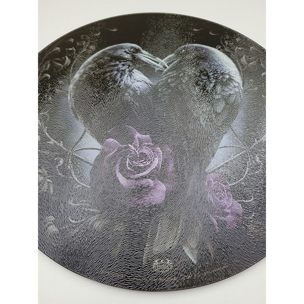 RAVEN HEART - Tagliere in vetro (circolare)