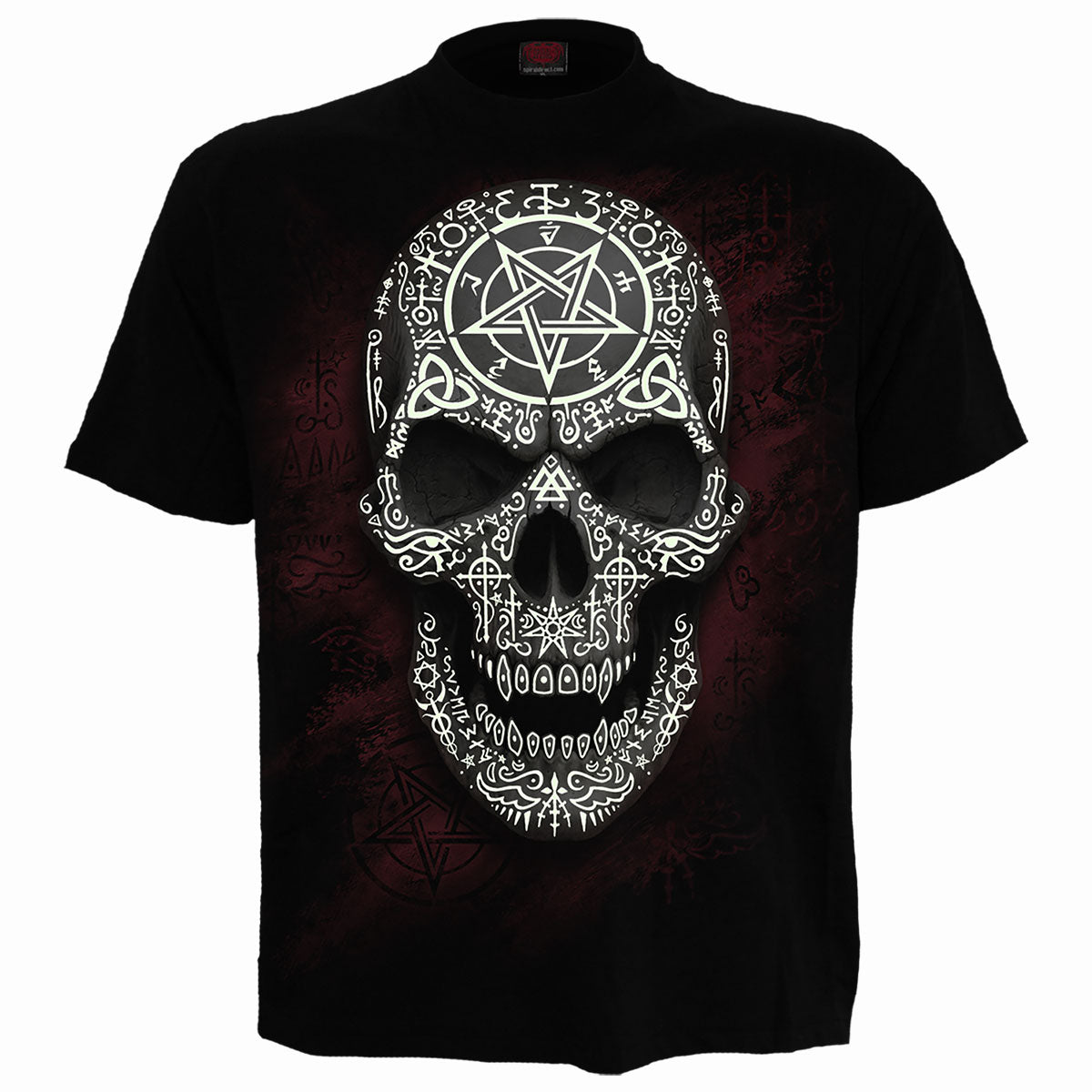 GOTHIC RUNES - GLOW IN THE DARK - Maglietta con stampa frontale Nero