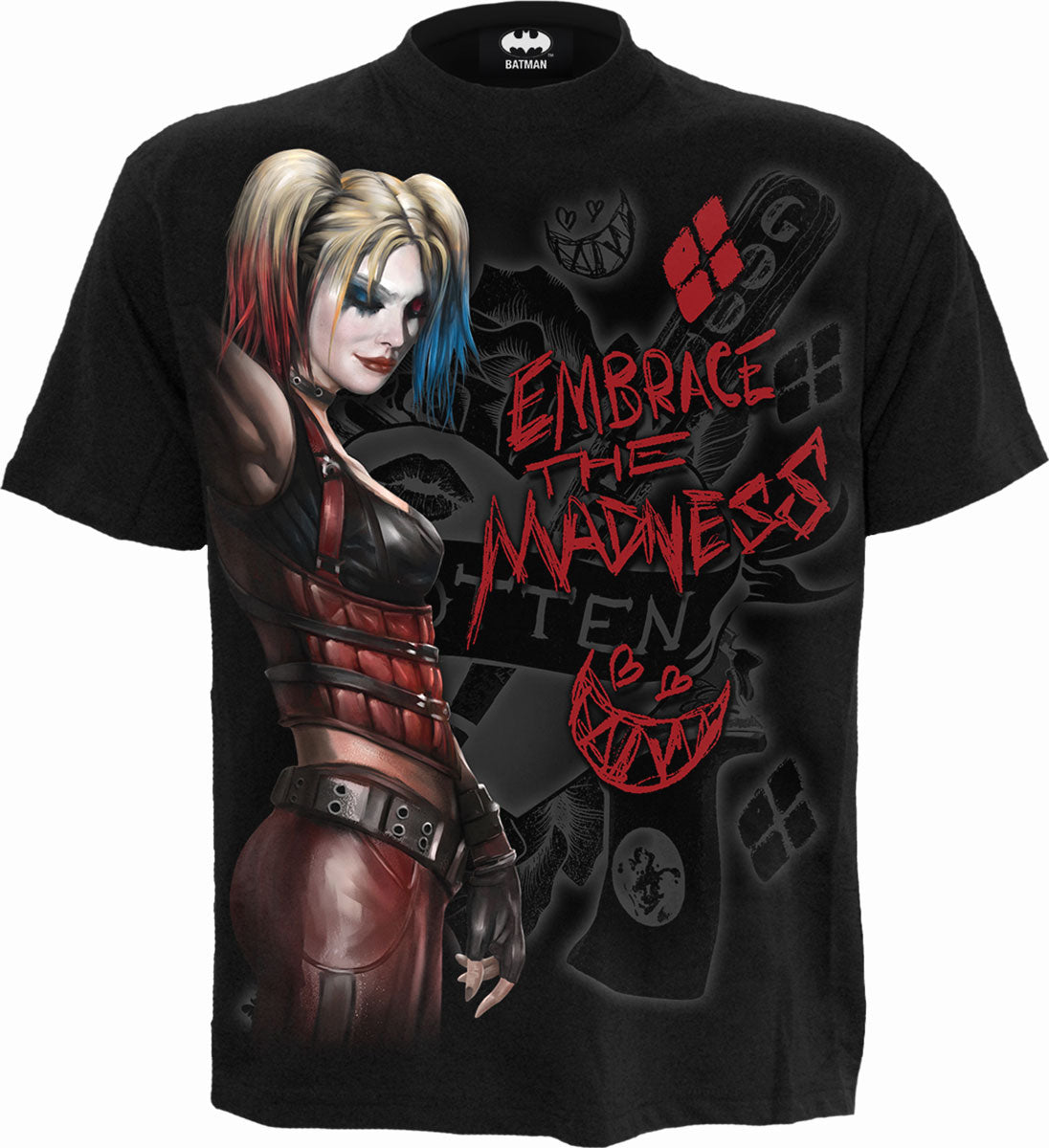 HARLEY QUINN - EMBRACE MADNESS - Maglietta con stampa frontale nera