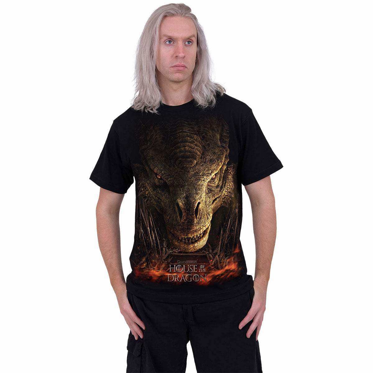 HOD - DRAGON THRONE - Maglietta con stampa frontale nera