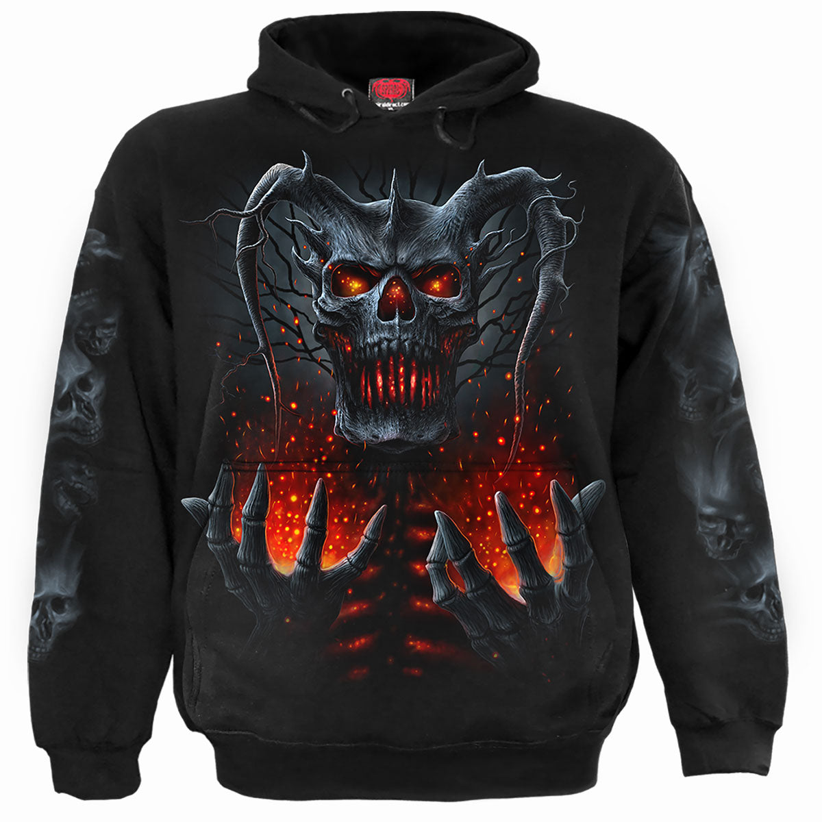 DEATH EMBERS - Felpa con cappuccio nera