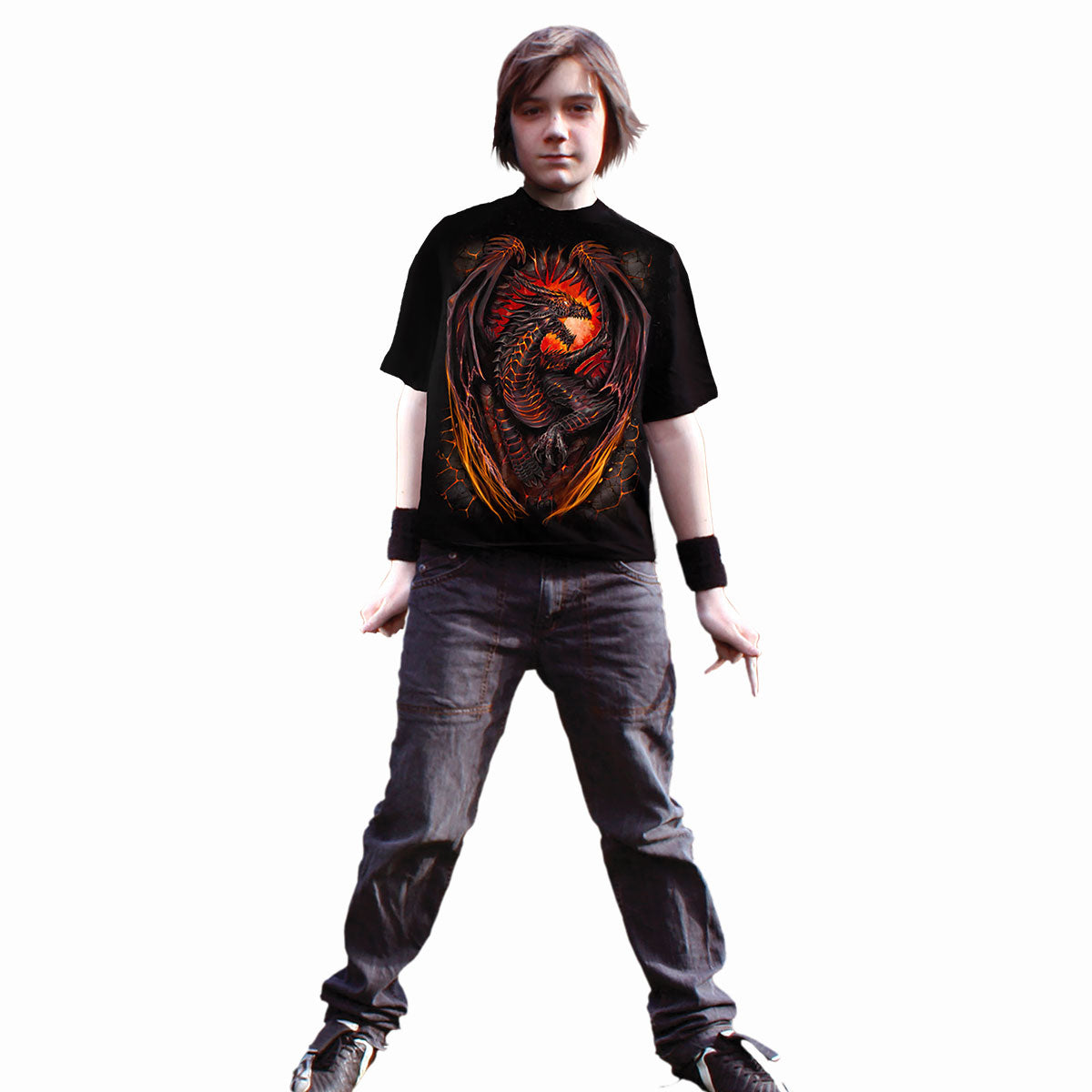 DRAGON FURNACE - Maglietta per bambini nera