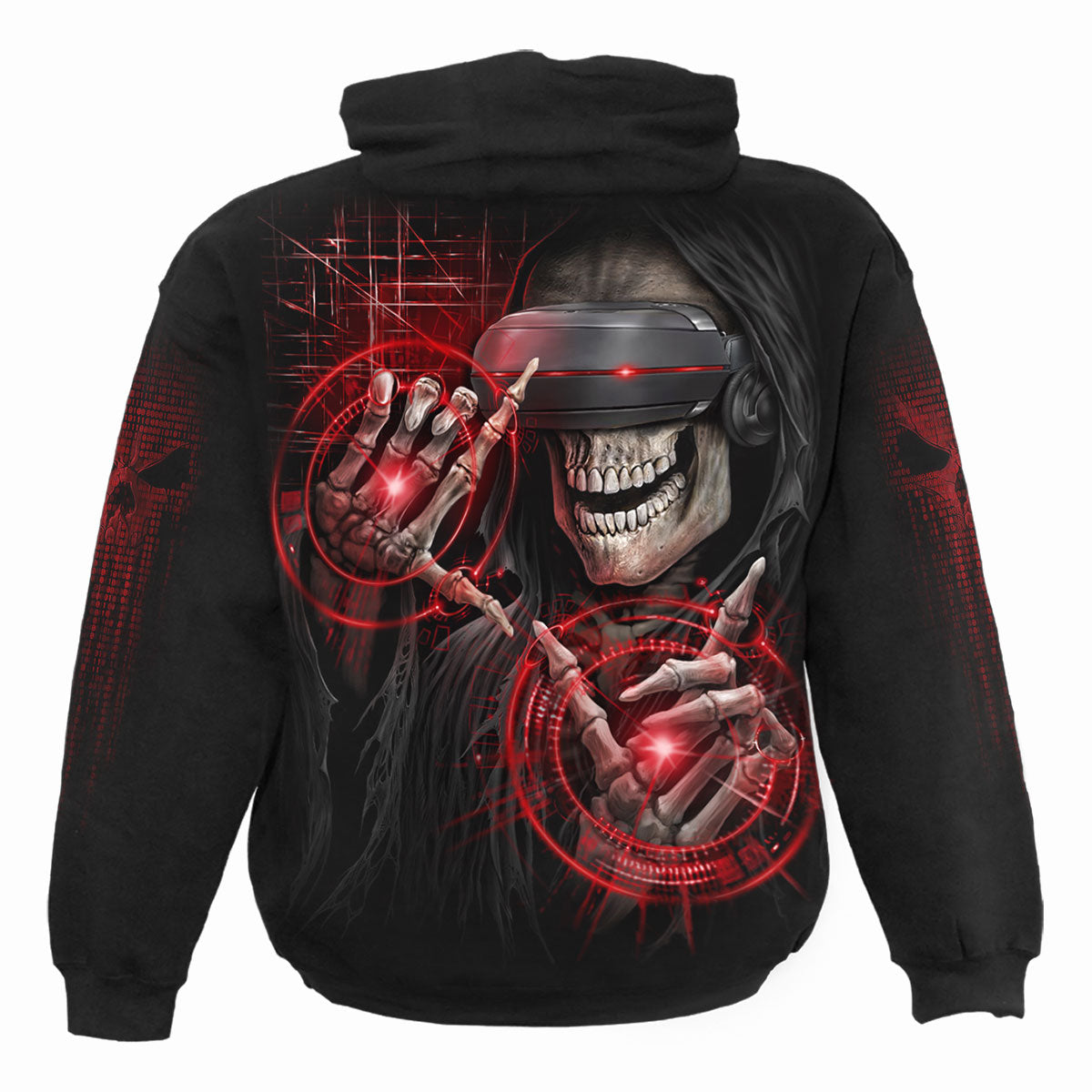 CYBER DEATH - Felpa con cappuccio nera