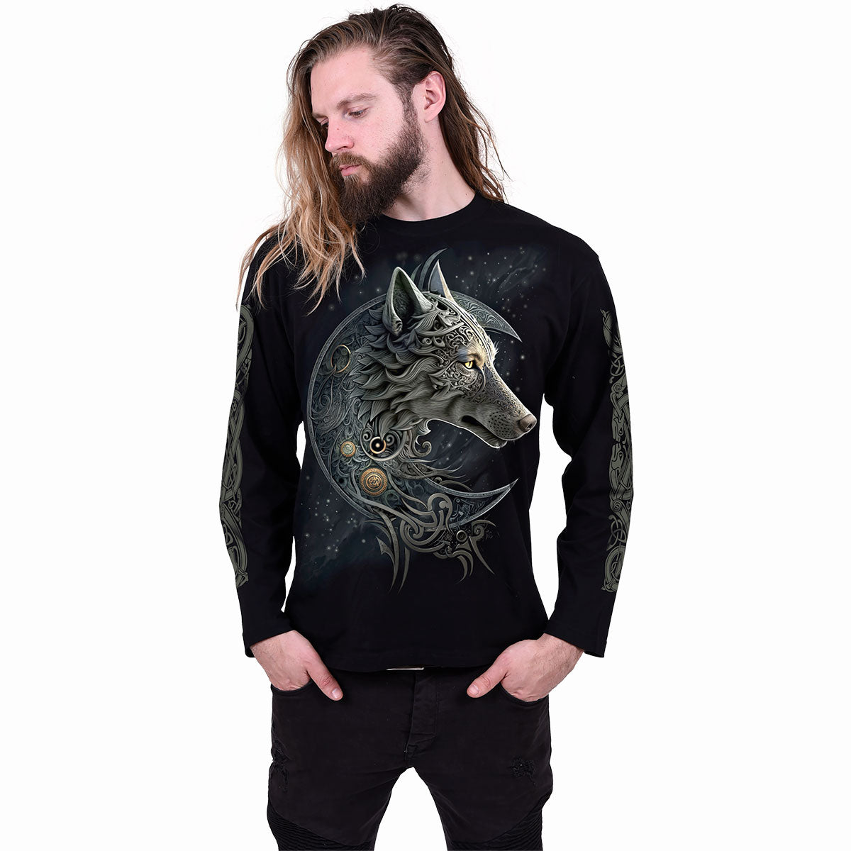 CELTIC WOLF - Maglietta a maniche lunghe nera