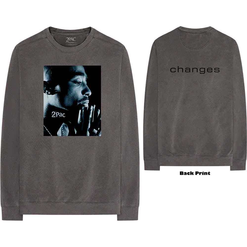 TUPAC - CHANGES SIDE PHOTO - Long Sleeve T-Shirt Grey