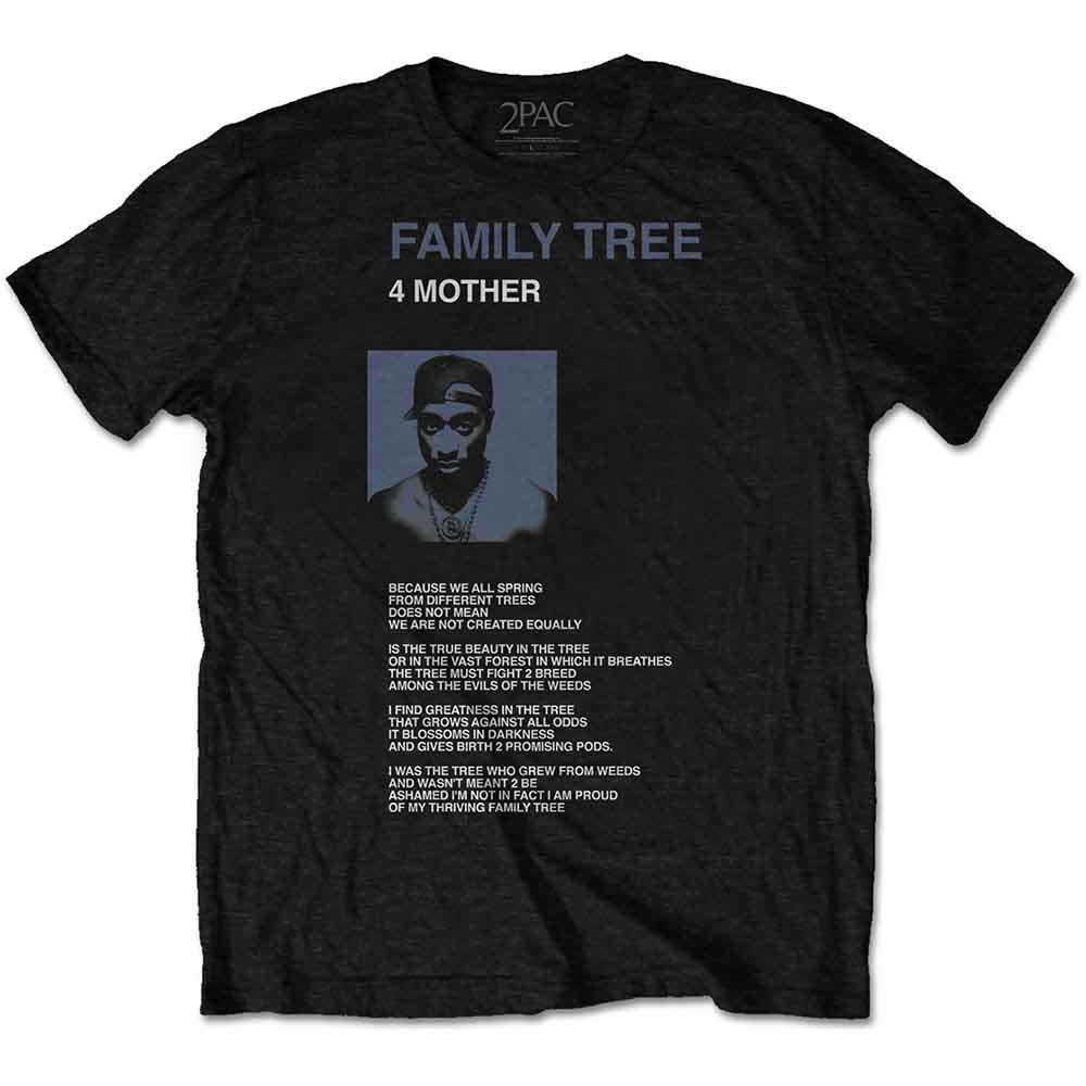 TUPAC - FAMILY TREE - T-Shirt Black