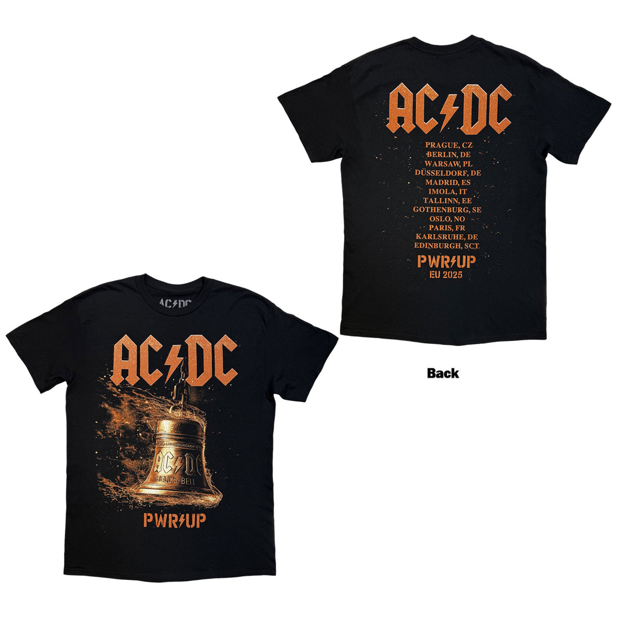 AC/DC - BELL LIGHTNING EU TOUR '25 - T-Shirt Black