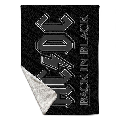Rocksax AC/DC Sherpa Fleece Blanket - Back In Black