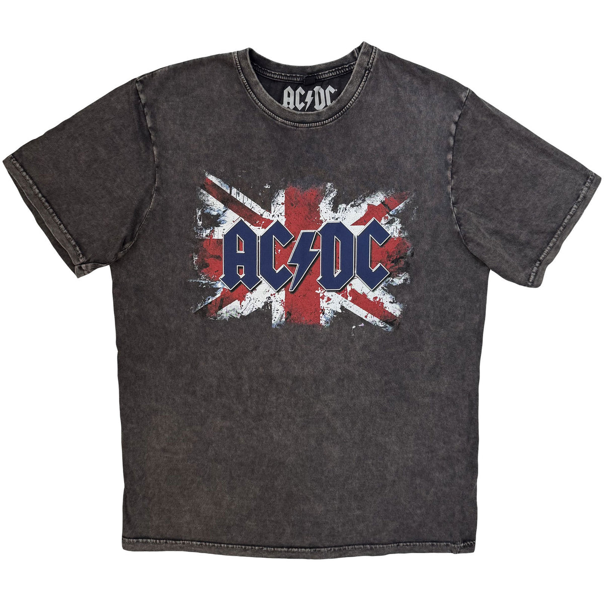 AC/DC - LOGO - Stone Wash T-Shirt Grey