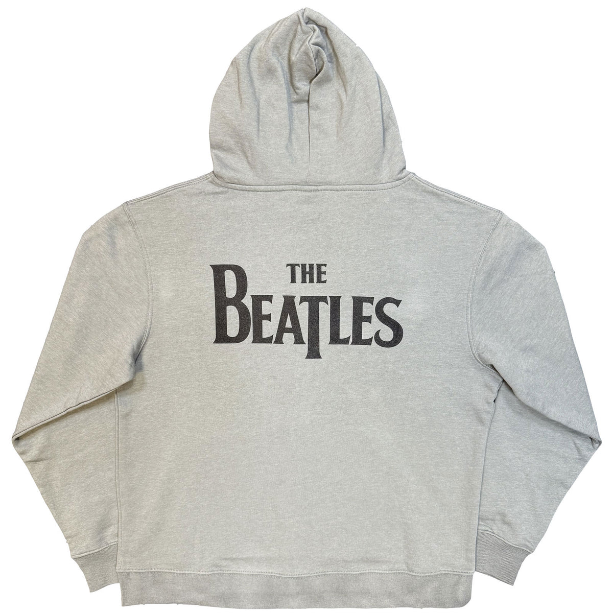 THE BEATLES - DROP T LOGO - Zipped Hoodie Grey