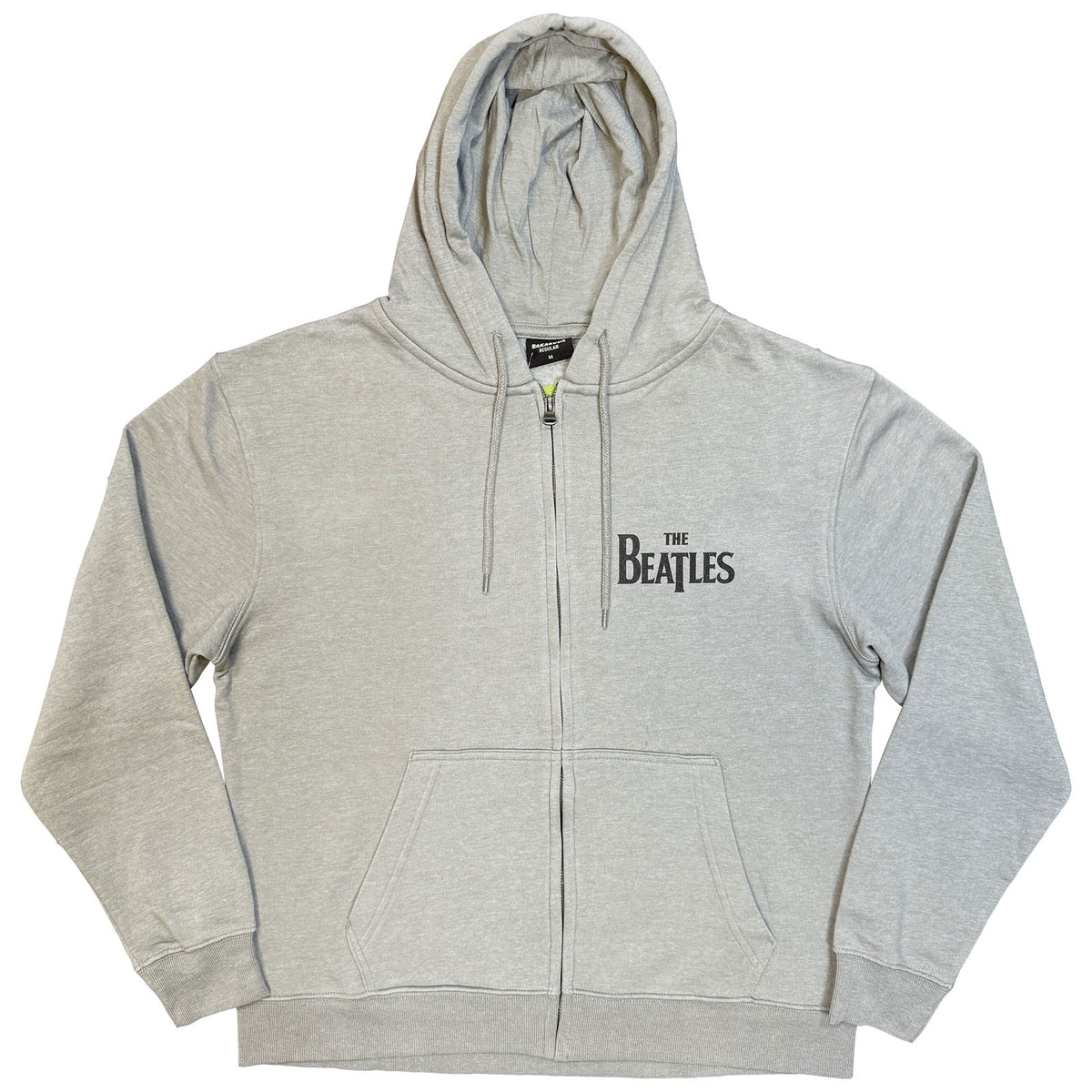 THE BEATLES - DROP T LOGO - Zipped Hoodie Grey