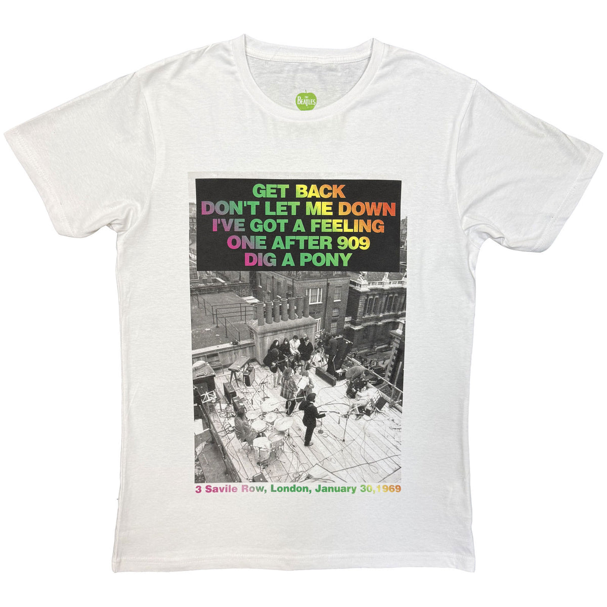 THE BEATLES - ROOFTOP SONGS GRADIENT - T-Shirt White