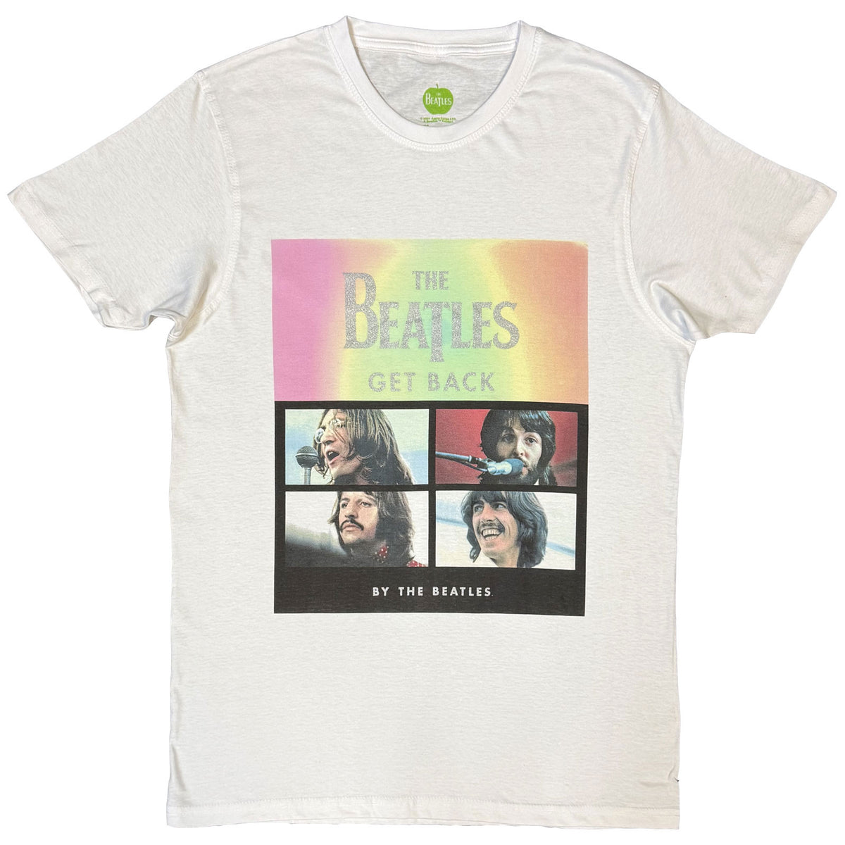 THE BEATLES - ALBUM FACES GRADIENT SILVER PRINTING - T-Shirt White