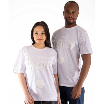 THE BEATLES - DROP T LOGO & APPLE WHITE-ON-WHITE - T-Shirt White