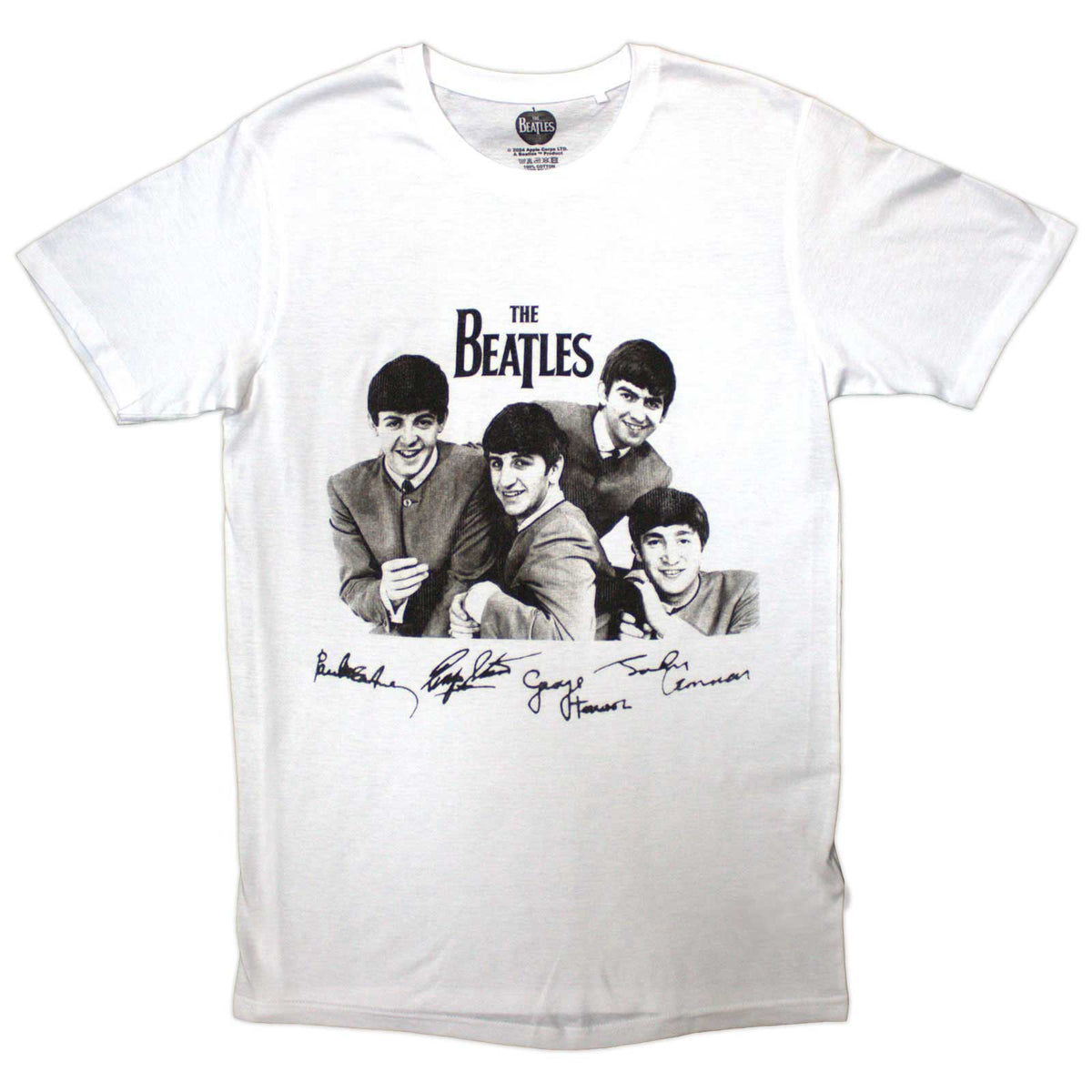 THE BEATLES - MOP TOPS & SIGNATURES - T-Shirt White